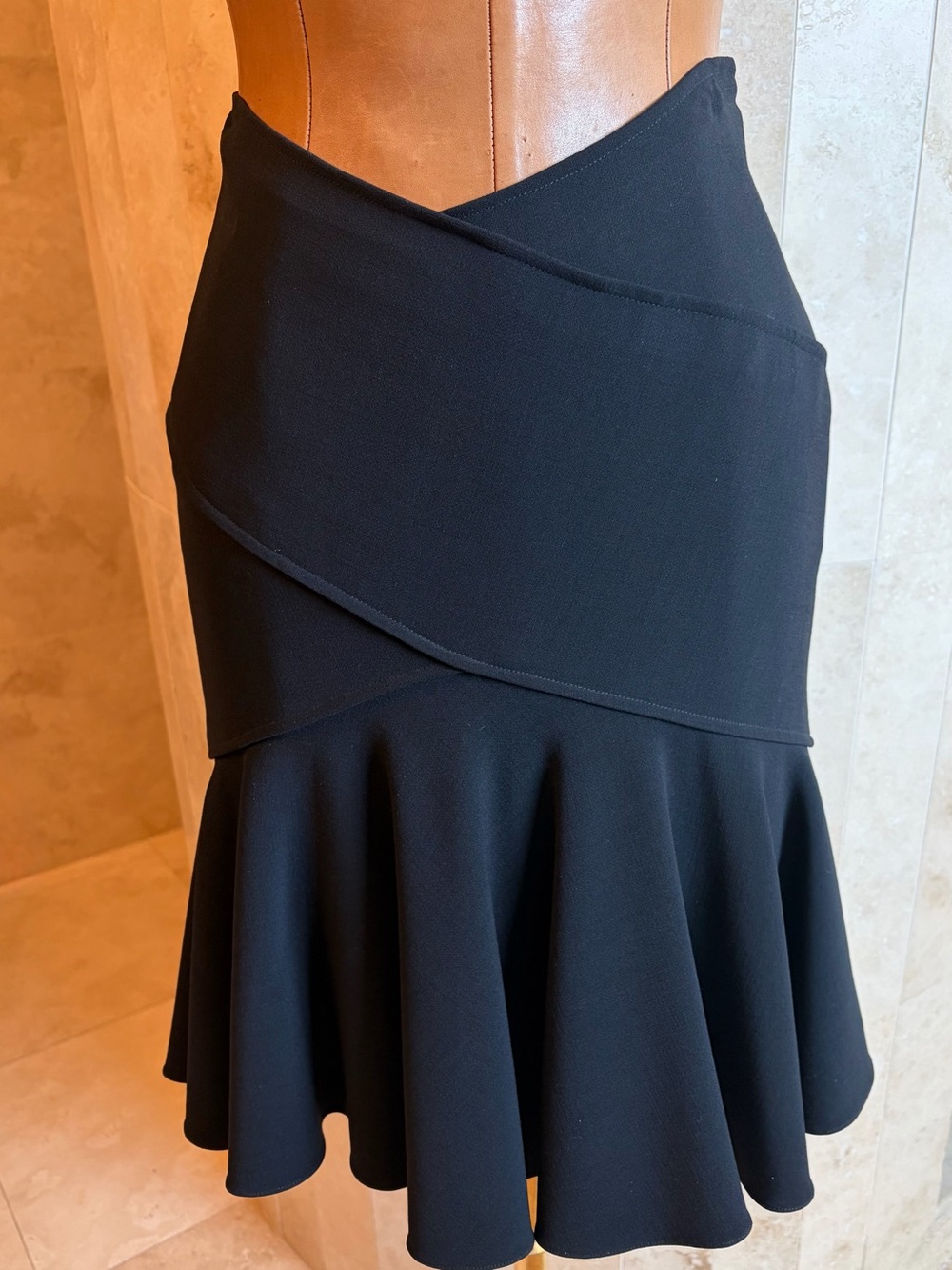 Designer Prabul Gurung Black wool skirt size 6